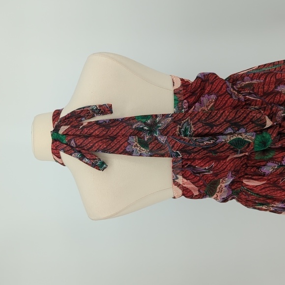 NEW Eloquii Floral Halter Maxi Dress Red Green 26 bohemian wedding coastalcore - Picture 4 of 9